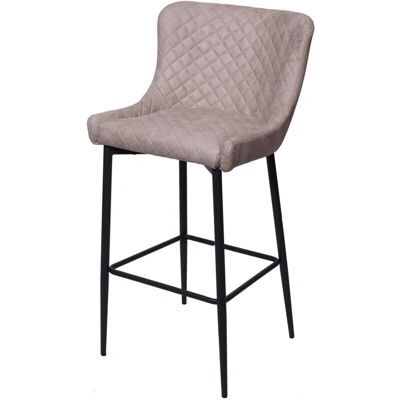 HHG - 062 - Asiento de tela gris - Reposapiés de metal - Taburete de bar HHG - 062 - Asiento de tela gris - Reposapiés de metal - Taburete de bar