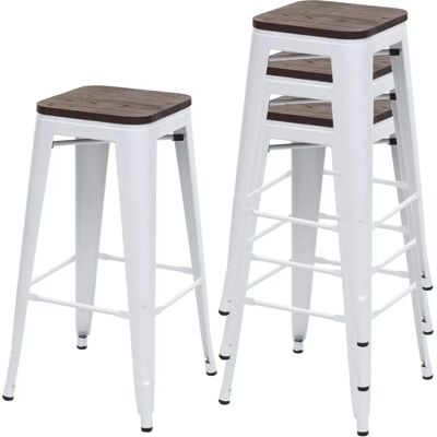 HW C-A73 Ensemble de Tabourets - Design Industriel, Bois & Métal HW C-A73 Ensemble de Tabourets - Design Industriel, Bois & Métal