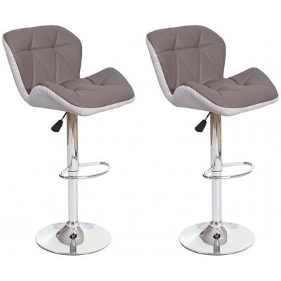 Tabouret de bar réglable beige Mendler - Acier chromé - Publicité Tabouret de bar réglable beige Mendler - Acier chromé - Publicité