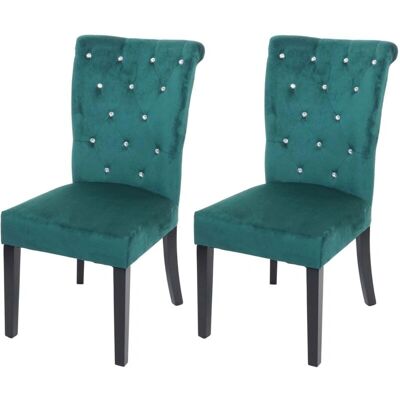 HHG 513 - Sillas de comedor - terciopelo verde - patas negras HHG 513 - Sillas de comedor - terciopelo verde - patas negras
