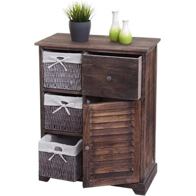 Nova Mendler - Commode en bois vintage avec 3 paniers - Chambre ou entrée - Publicité Nova Mendler - Commode en bois vintage avec 3 paniers - Chambre ou entrée - Publicité