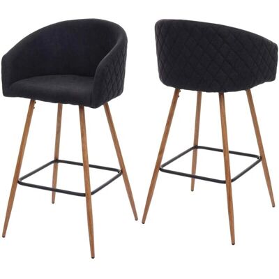HHG - 201 - Grau - Holz-Metall - Barhocker HHG - 201 - Grau - Holz-Metall - Barhocker