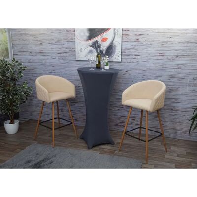 HHG - 201 - Crema beige - Madera y metal - Taburete de bar HHG - 201 - Crema beige - Madera y metal - Taburete de bar