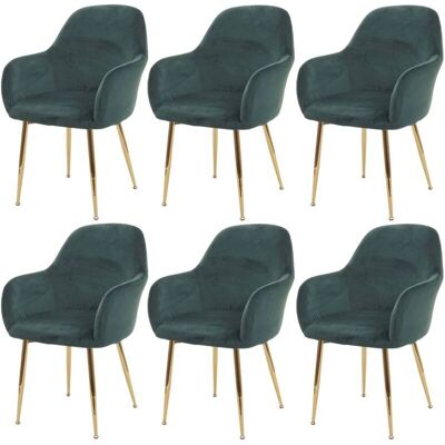 HHG-240 6 Retro Samt Dining Chairs - Dining chairs HHG-240 6 Retro Samt Dining Chairs - Dining chairs
