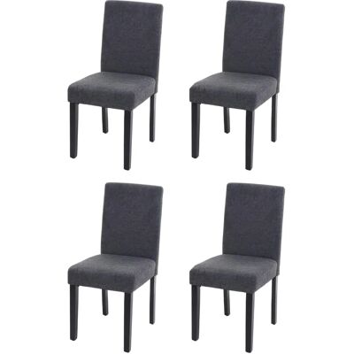 Mendler Lot de 4 Chaises de Salle à Manger - Anthracite, Pieds en Bois Mendler Lot de 4 Chaises de Salle à Manger - Anthracite, Pieds en Bois