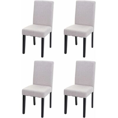 Set de 4 sillas de comedor Beige Littau - Diseño moderno, patas de madera Set de 4 sillas de comedor Beige Littau - Diseño moderno, patas de madera