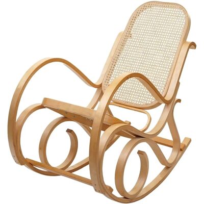 Fauteuil à bascule MENDLER - Design rétro - Solide et stable - Capacité 120kg - Publicité Fauteuil à bascule MENDLER - Design rétro - Solide et stable - Capacité 120kg - Publicité