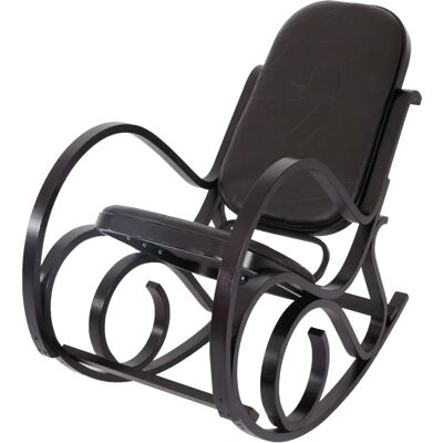 HHG - Mecedora M41 - Braun Leder-Patchwork - Walnussholz - Recliner HHG - Mecedora M41 - Braun Leder-Patchwork - Walnussholz - Recliner