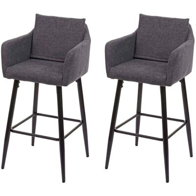 HHG - 754 - Dunkelgrau Stoff - Metallrahmen - Barhocker Set HHG - 754 - Dunkelgrau Stoff - Metallrahmen - Barhocker Set