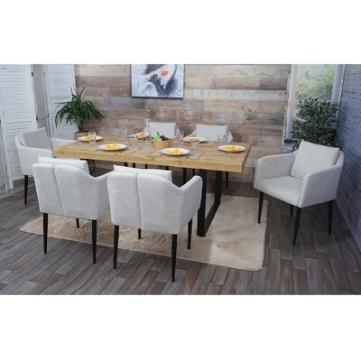 MCM H93 Esstischstühle Set aus 6 – Modern, Creme Beige MCM H93 Esstischstühle Set aus 6 – Modern, Creme Beige