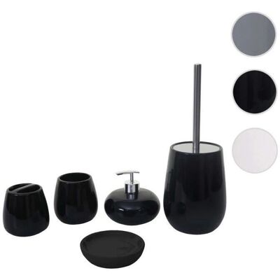 Ensemble de salle de bain en céramique blanc MENDLER - Accessoires 5 pièces - Publicité Ensemble de salle de bain en céramique blanc MENDLER - Accessoires 5 pièces - Publicité