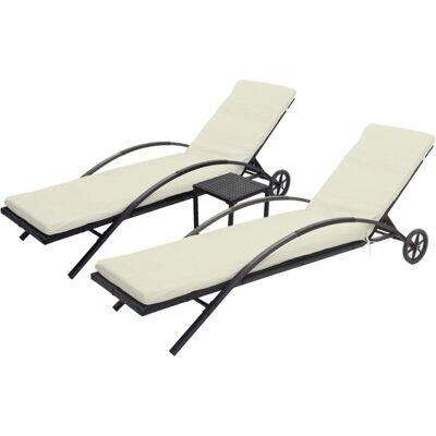 HHG - HHG-284 - polyrattan - schwarz - Sonnenliegen HHG - HHG-284 - polyrattan - schwarz - Sonnenliegen