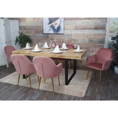HHG - 733 - Rosa - Velluto - Dining chair HHG - 733 - Rosa - Velluto - Dining chair