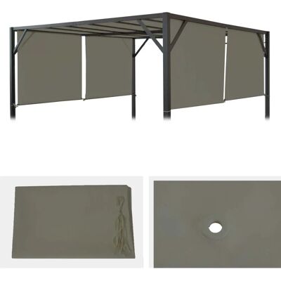 Couverture de pergola marron beige MENDLER - Imperméable UV30+ - Publicité Couverture de pergola marron beige MENDLER - Imperméable UV30+ - Publicité