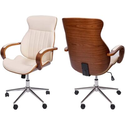 MENDLER Chaise de bureau HWC-H39 Bois Courbé Beige - Publicité MENDLER Chaise de bureau HWC-H39 Bois Courbé Beige - Publicité