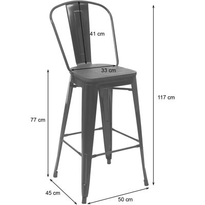 HHG - 896 - Bianco - Sedile in legno di olmo - Bar stool HHG - 896 - Bianco - Sedile in legno di olmo - Bar stool