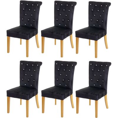 HHG - HHG-513 - Terciopelo tachonado - Negro - Sillas de comedor HHG - HHG-513 - Terciopelo tachonado - Negro - Sillas de comedor