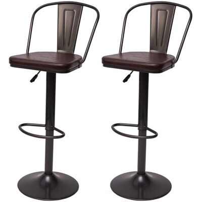 HHG 441a - Sgabelli bar vintage marrone regolabili HHG 441a - Sgabelli bar vintage marrone regolabili