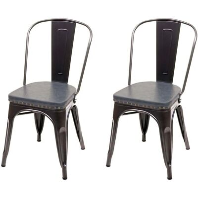 HHG - 447e - Schwarz-Grau - Kunstleder - Esszimmerstuhl HHG - 447e - Schwarz-Grau - Kunstleder - Esszimmerstuhl