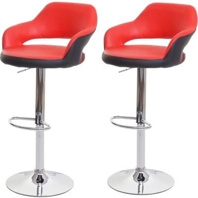 MENDLER - Tabourets de Bar Réglables - Eco Cuir - Rouge-Noir - Publicité MENDLER - Tabourets de Bar Réglables - Eco Cuir - Rouge-Noir - Publicité