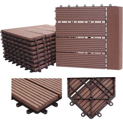 Mendler Carrelage extérieur WPC marron T831 - Haute capacité - Publicité Mendler Carrelage extérieur WPC marron T831 - Haute capacité - Publicité