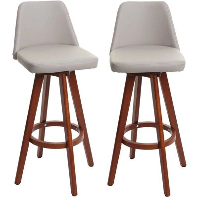 HHG - Barhocker-Set 569 - Drehbar, Kunstleder, Taupe HHG - Barhocker-Set 569 - Drehbar, Kunstleder, Taupe