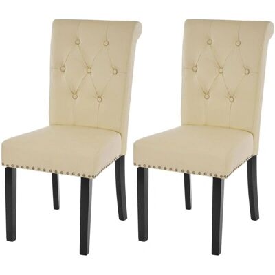 HHG - Chesterfield II - Crema - Piedi scuri - Sedie da pranzo HHG - Chesterfield II - Crema - Piedi scuri - Sedie da pranzo
