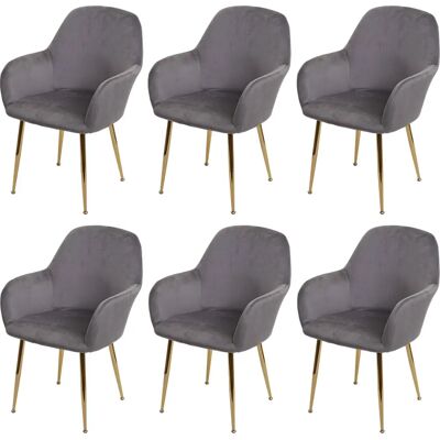MCW-F18 Samtgrau Esszimmerstuhl-Set von 6 MCW-F18 Samtgrau Esszimmerstuhl-Set von 6