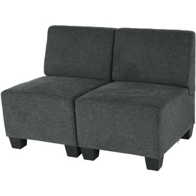 Divano modulare Lyon HHG - 2 posti tessuto grigio Divano modulare Lyon HHG - 2 posti tessuto grigio