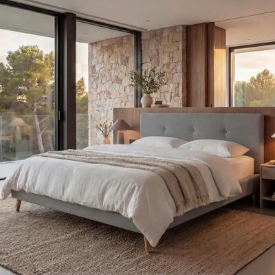 MENDLER - HWC-J98 - 160x200cm - Grau - Bed frame MENDLER - HWC-J98 - 160x200cm - Grau - Bed frame