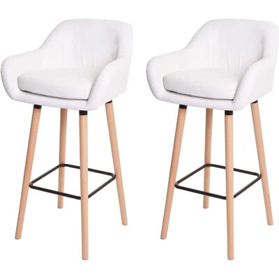 Mendler Lot de 2 Tabourets Scandinaves Blancs T381 - Publicité Mendler Lot de 2 Tabourets Scandinaves Blancs T381 - Publicité