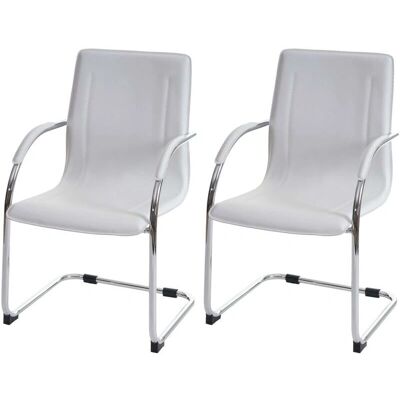 HHG - Samara - Blanco - Acero - Conjunto de sillas de comedor HHG - Samara - Blanco - Acero - Conjunto de sillas de comedor