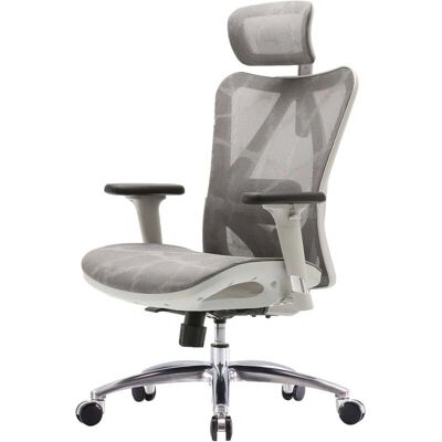 SIHOO - Ergonómica - malla gris - armazón blanco - Silla de oficina SIHOO - Ergonómica - malla gris - armazón blanco - Silla de oficina