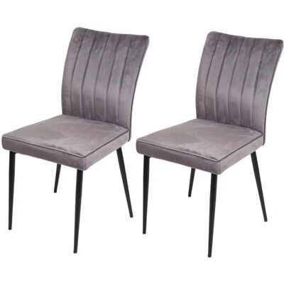HHG - 319 - Terciopelo - Gris - Silla de comedor HHG - 319 - Terciopelo - Gris - Silla de comedor