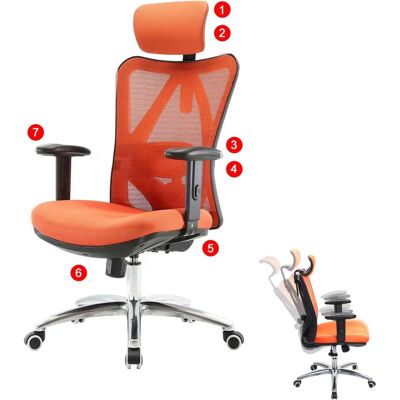 Chaise de Bureau MENDLER HWC-J86 - Ergonomique, Soutien Lombaire Réglable - Publicité Chaise de Bureau MENDLER HWC-J86 - Ergonomique, Soutien Lombaire Réglable - Publicité