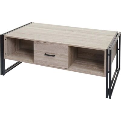HHG - 236b - Acabado roble - Estructura metálica - Mesa de centro HHG - 236b - Acabado roble - Estructura metálica - Mesa de centro