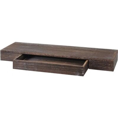 Estantería de pared HHG 922 - Madera maciza, Marrón, Shabby - Estantería Estantería de pared HHG 922 - Madera maciza, Marrón, Shabby - Estantería