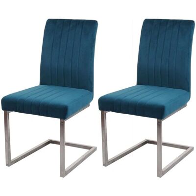 HHG - 096 - Velluto Turchese - Acciaio inossidabile spazzolato - Sedia HHG - 096 - Velluto Turchese - Acciaio inossidabile spazzolato - Sedia