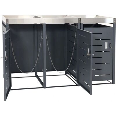 HHG - 044b - Grigio - 110x175x62 cm - cestino rifiuti HHG - 044b - Grigio - 110x175x62 cm - cestino rifiuti