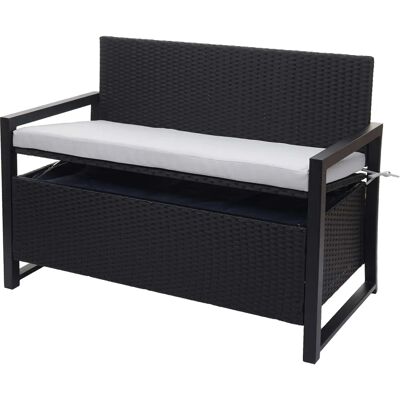 Banquette de jardin Mendler - 2 places en polyrattan - Anthracite - Publicité Banquette de jardin Mendler - 2 places en polyrattan - Anthracite - Publicité