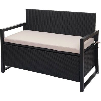 Banco de jardín Hegele - 2 plazas, almacenamiento, funda hidrófuga - Muebles de jardín Banco de jardín Hegele - 2 plazas, almacenamiento, funda hidrófuga - Muebles de jardín
