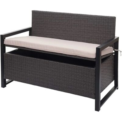 MENDLER Banc de jardin HWC-F39 - Banc avec espace de rangement - Beige, Gris - Publicité MENDLER Banc de jardin HWC-F39 - Banc avec espace de rangement - Beige, Gris - Publicité