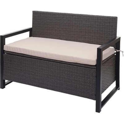 Poly-Rattan Gartensitzbank MCW-F39 - Grau - 2-Sitzer Poly-Rattan Gartensitzbank MCW-F39 - Grau - 2-Sitzer