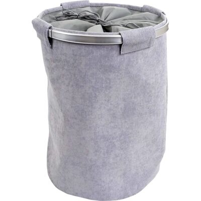 Panier à linge gris Mendler - 65L - Autoportant et pliable - Publicité Panier à linge gris Mendler - 65L - Autoportant et pliable - Publicité