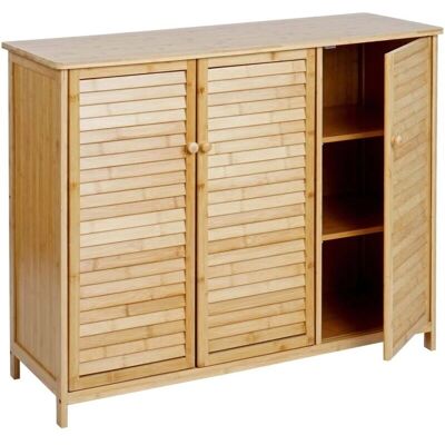 Aparador de Bambú HHG 836 - Diseño Natural, 81x97x34cm Aparador de Bambú HHG 836 - Diseño Natural, 81x97x34cm