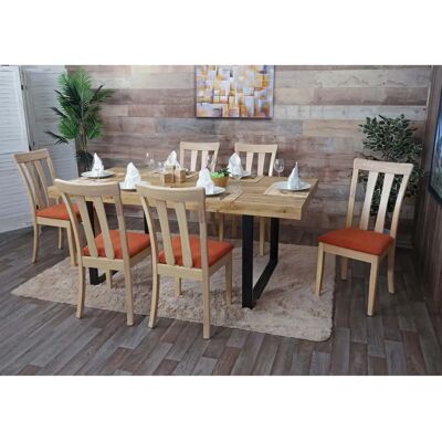 MCW G46 Natürlicher Rahmen Orange Esszimmerstühle - Stühle MCW G46 Natürlicher Rahmen Orange Esszimmerstühle - Stühle