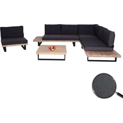 MENDLER - Gartenset mit Ecksofa - Hellbraun - Gartenmöbel MENDLER - Gartenset mit Ecksofa - Hellbraun - Gartenmöbel