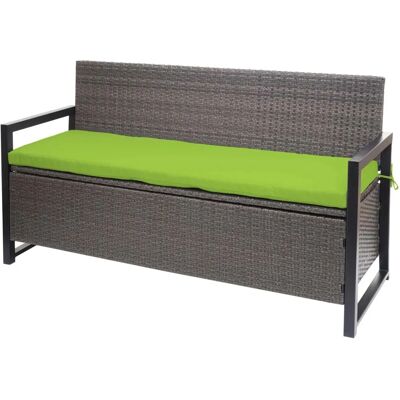 MCW - MCW-F39 - Grau meliert - grünes Kissen - Gartensitzbank MCW - MCW-F39 - Grau meliert - grünes Kissen - Gartensitzbank