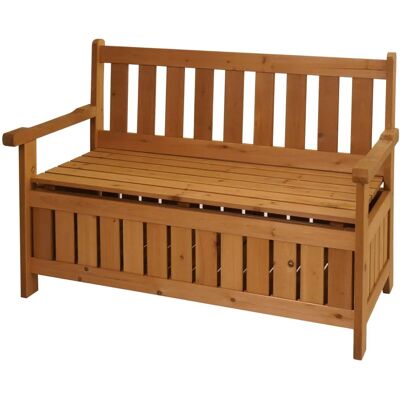 Banc de jardin Mendler HWC-L68 avec espace de rangement - Bois naturel - 114cm - Publicité Banc de jardin Mendler HWC-L68 avec espace de rangement - Bois naturel - 114cm - Publicité