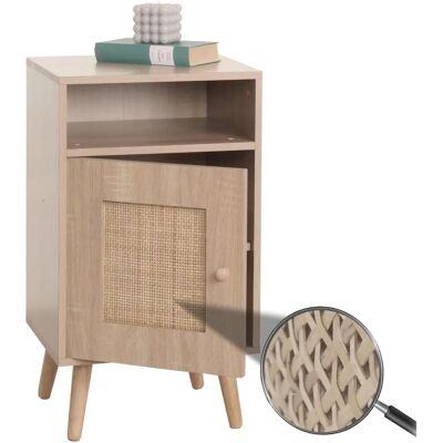 Nuit d'appoint en chêne Mendler - Rotin Kubu fait main - Mélamine résistante aux rayures - Imperméable - 71x40x41cm - Publicité Nuit d'appoint en chêne Mendler - Rotin Kubu fait main - Mélamine résistante aux rayures - Imperméable - 71x40x41cm - Publicité
